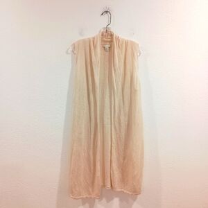 Saint Tropez West Cream Colored Linen Cardigan